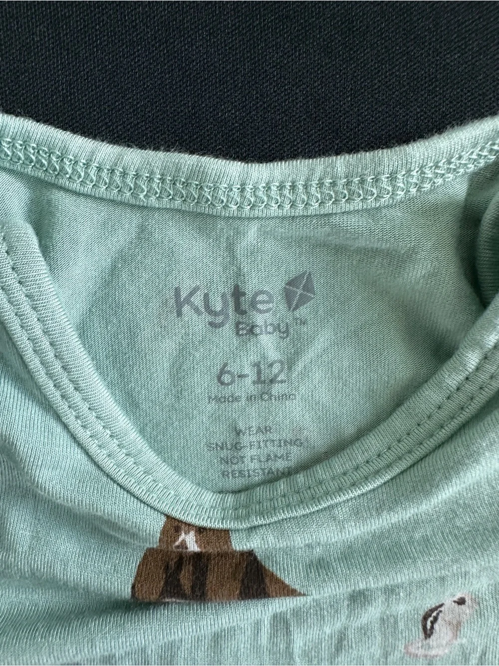 Kyte BABY Mint Green Bear Print Long-Sleeve One-Piece-NEVER WORN